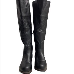 JG Women’s Riding Boots, Black,Sz 7.5, fur on inside, Inside zipper,buckle‎